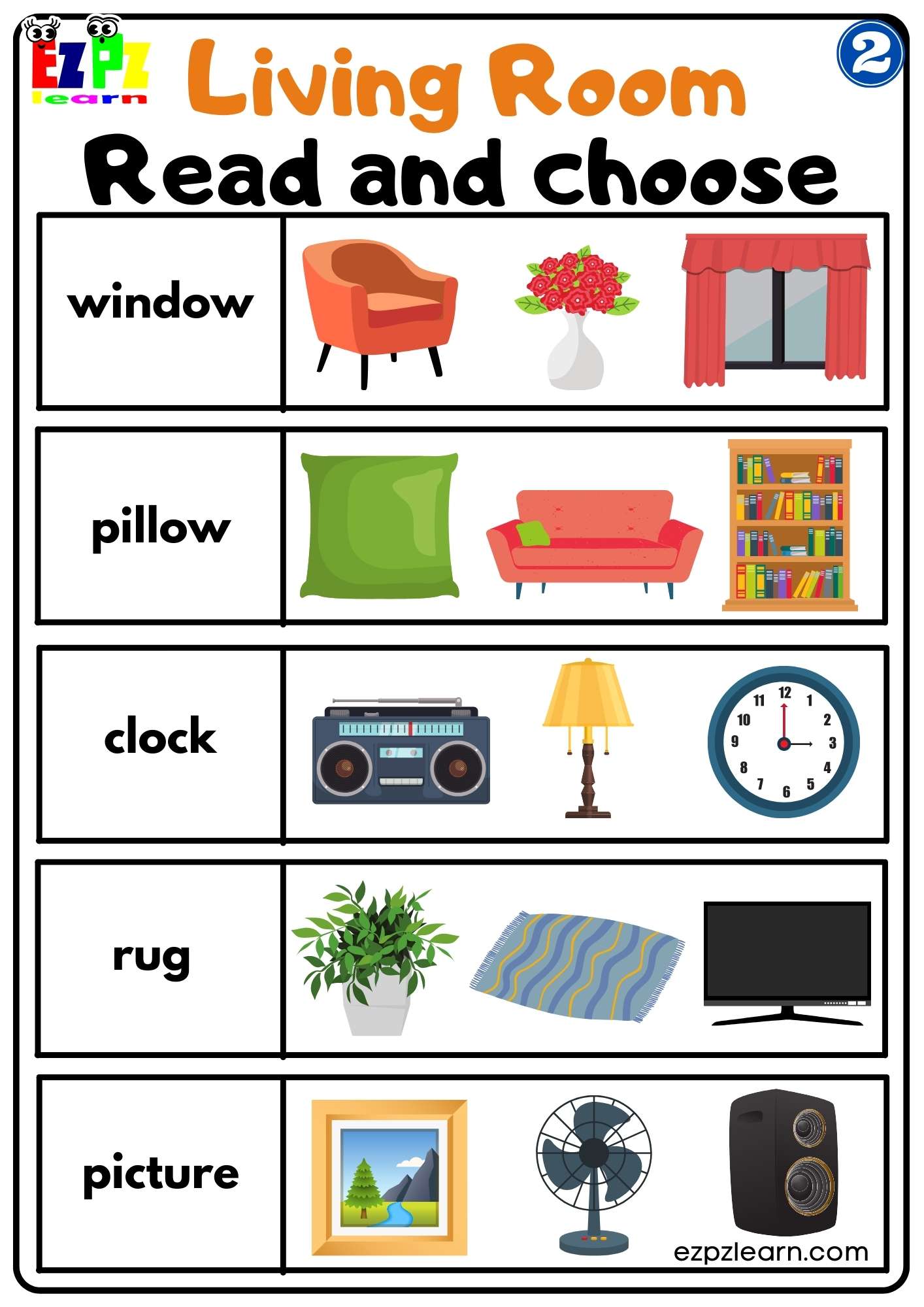 Things In The Living Room Worksheet Pdf Baci Living Room